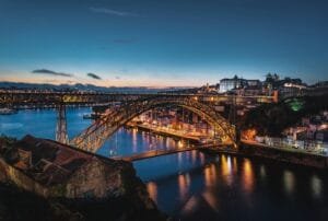 brown bridge with light